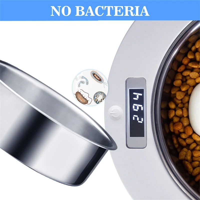 Custom Classic Plastic Stainless Steel Lcd Display Smart Weighing Dog Cat Pet Slow Feeder Food Bowl