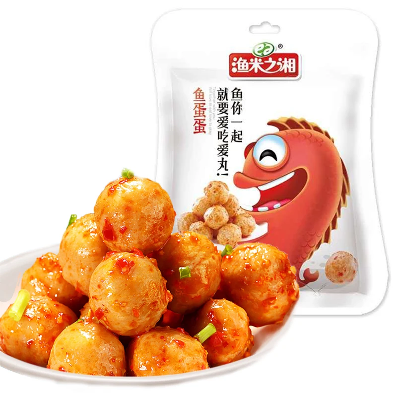 
Fish balls are spicy and spicy 95g bag seafood fish products supermarket snack 