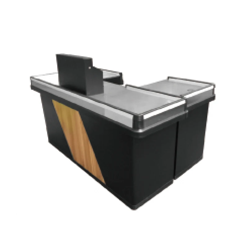 High Quality Cafe & Supermarket Checkout Counter Convenience Store Cashier Register with Wood Steel Metal & Plastic Materials