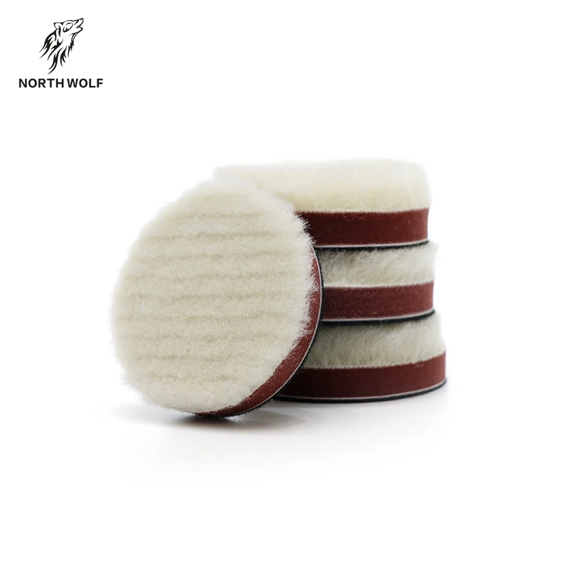 Manufacture auto polish Adhesive stripe wool 3inch Polishing wool pad