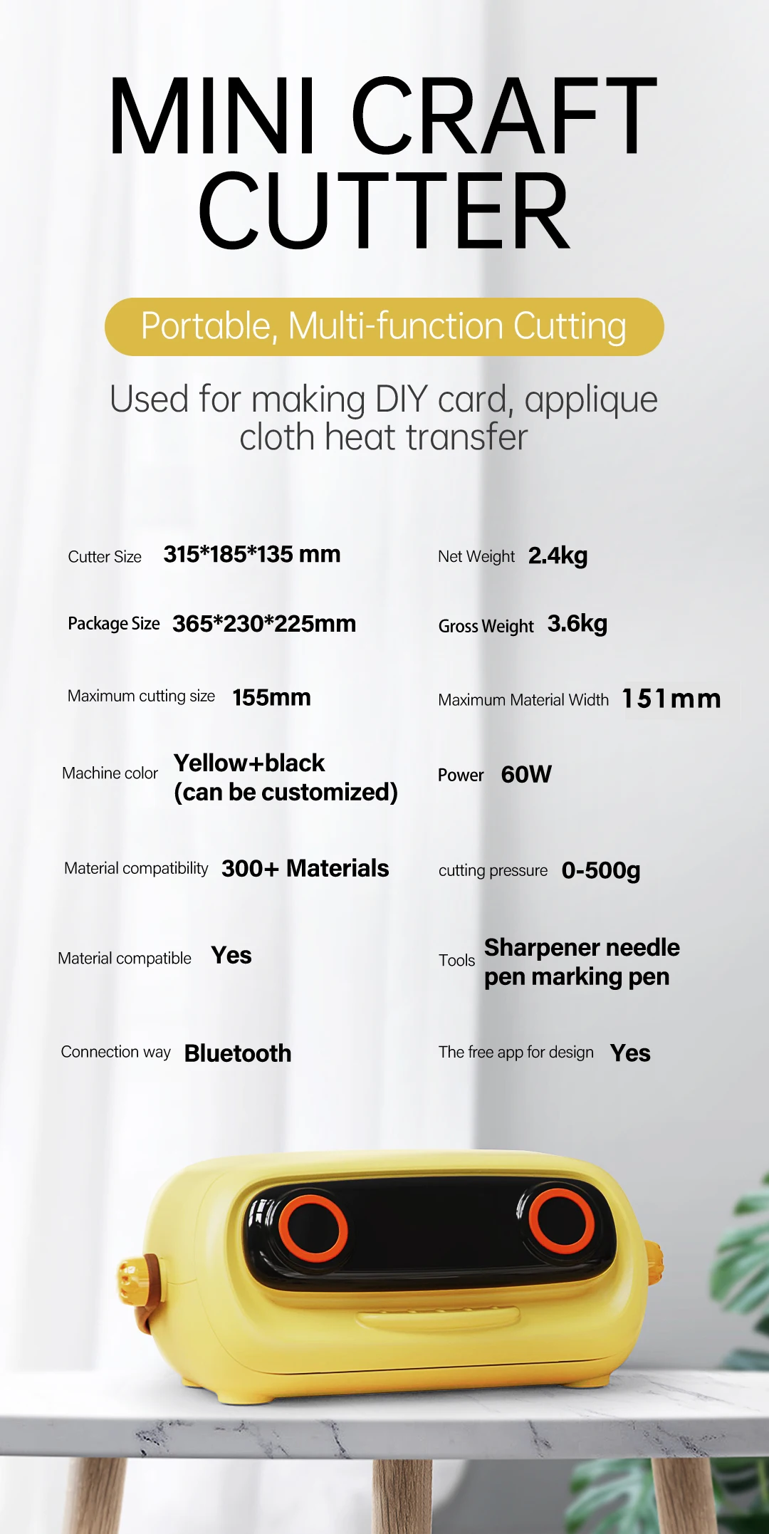 Machine & Digital Content Library Bundle Design Space App Portable DIY Smart Machine for customized cards crafts labels Blue