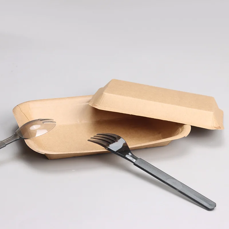 Kraft Brown Paper Food Trays Disposable Grease Resistant Serving  Paper Plates food board Boat Parties  Picnic