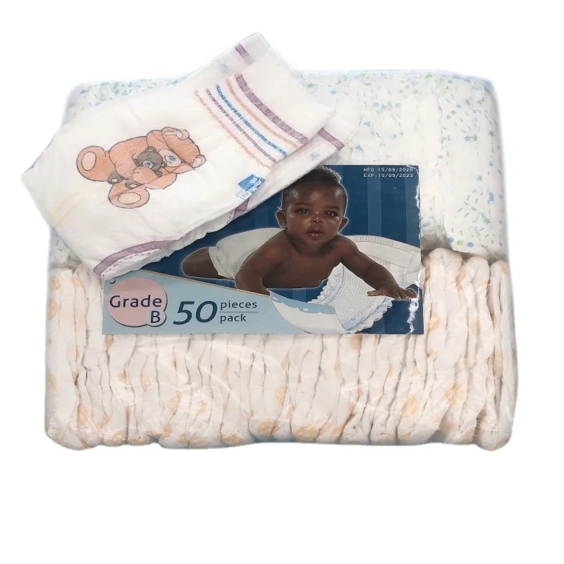 china manufacturer disposable baby diapers second grade stocklot diapers with transparent polybag baby diaper