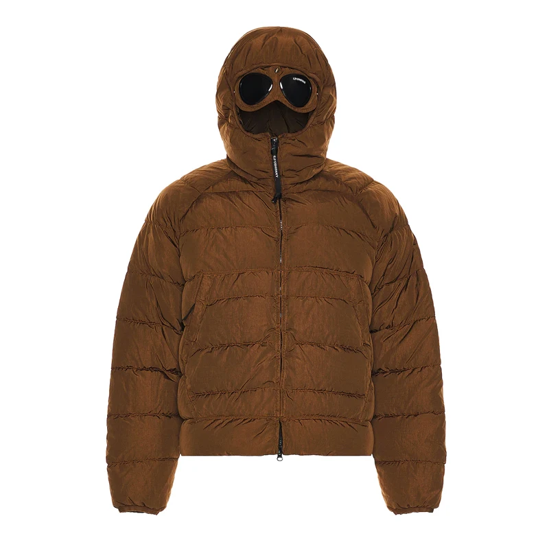 OEM Long Sleeve Googles Hooded Mask Quilted Puffer Jacket Men