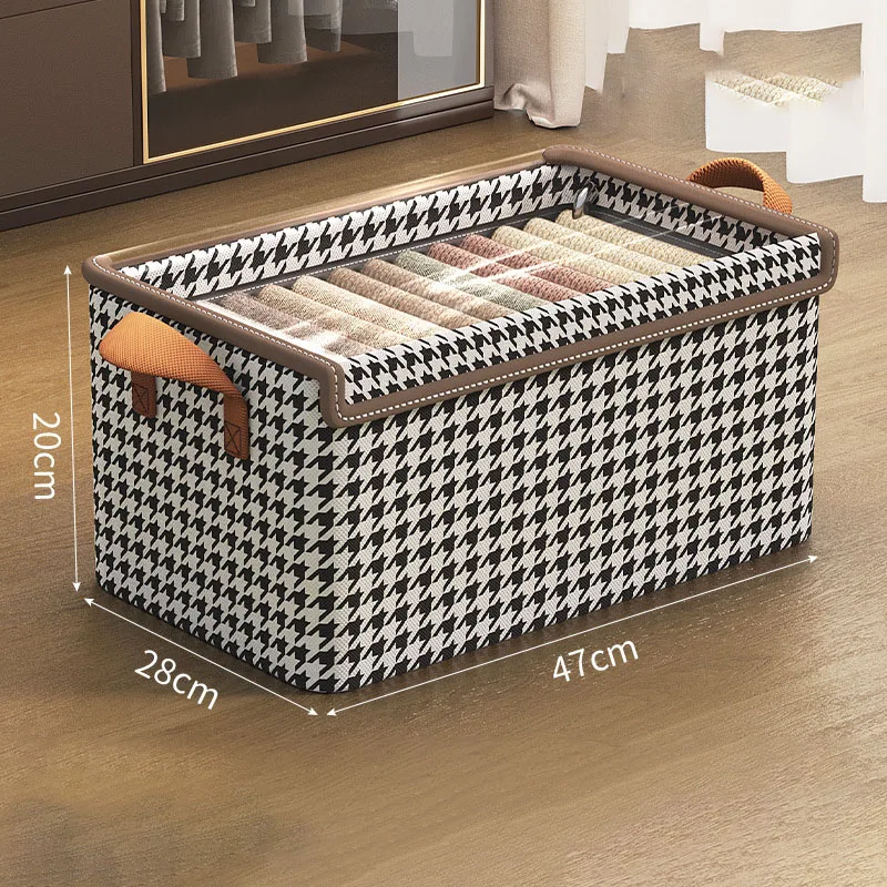 DS4087 Fabric Closet Organizers for Pants Jean Underwear Organizer Drawer Organizer Foldable Clothes Storage Box Drawer with Lid