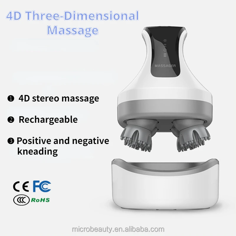 Other Healthcare Supply Electric Full-body Massager Tools Hand Held Kneading Vibrating Scalp Massager Silicone Head Massager