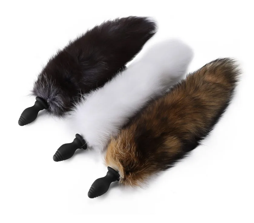 Fluffy Faux Fox Plush Anal Tail Swinging Detachable Soft Silicone Vibrating Butt Plug Tail for Women Beginners Sex Toy