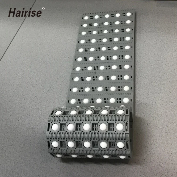 Food grade customized modular plastic conveyor belt for logistics in stock for sale