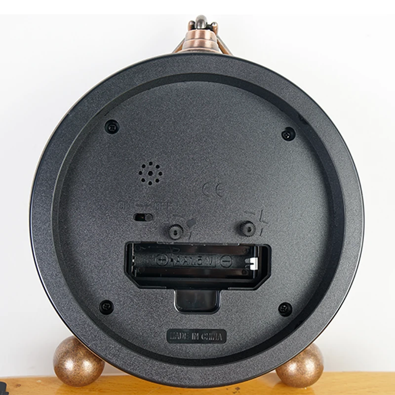 Iron Alarm Clock with Night Light - American Creative Electronic Clock for Home Decor and Back to School