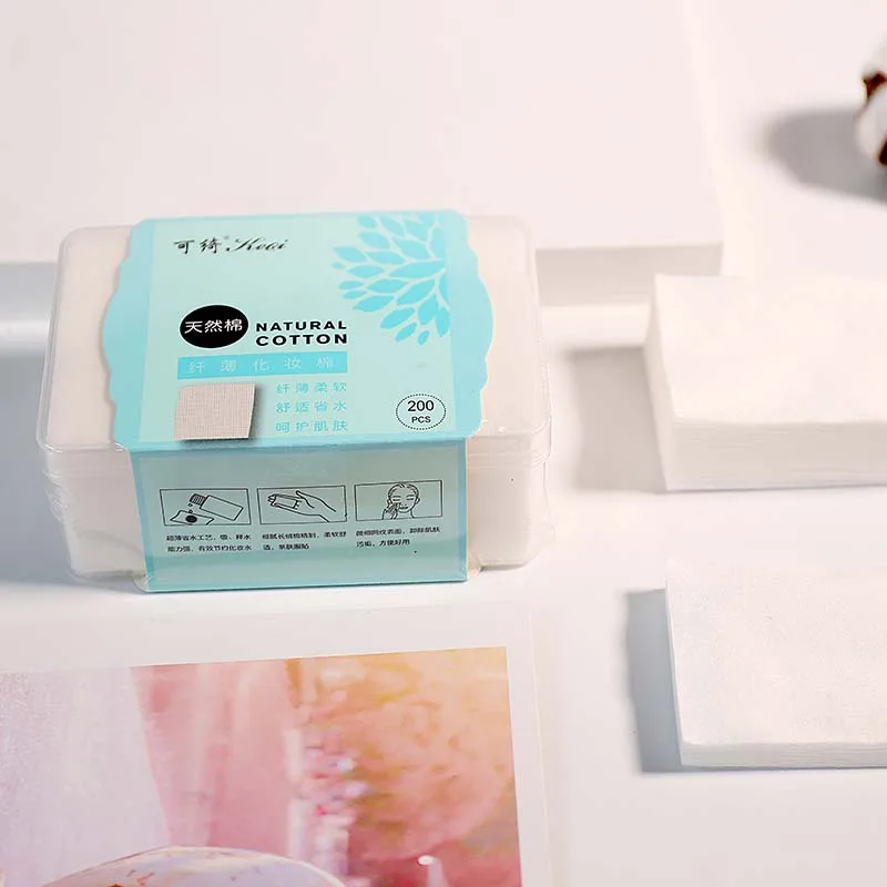 Amazon Wholesale Cardboard PP Box Multifunction Natural Cotton 200 pcs Thin Cotton Pads For Women