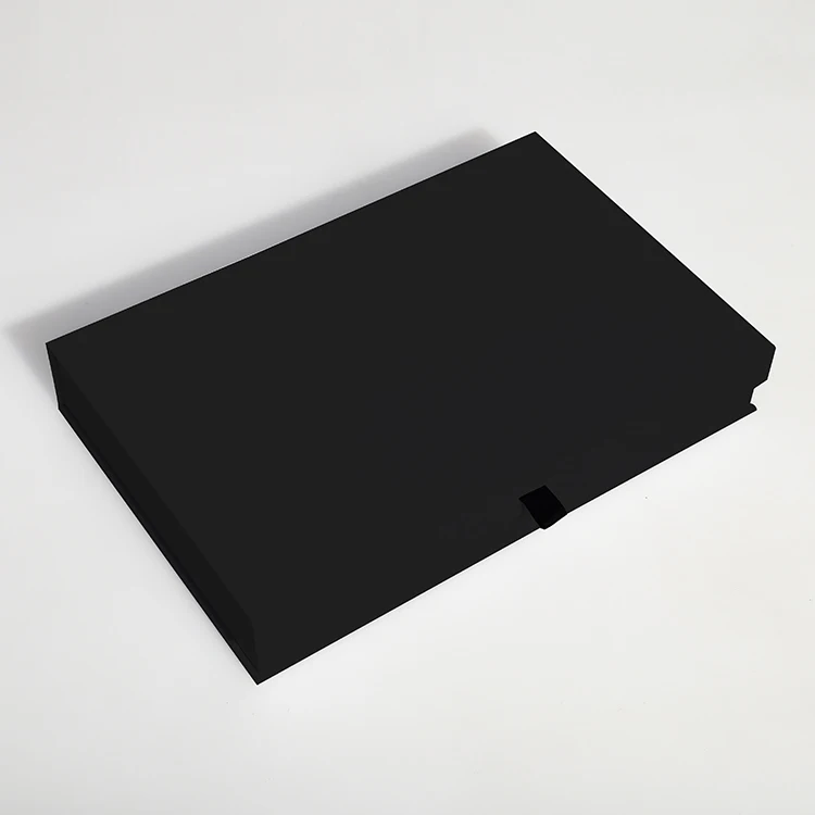 Custom Black With Lid And Foam Insert Luxury Skincare Magnetic Gift Box For Cosmetic Packaging