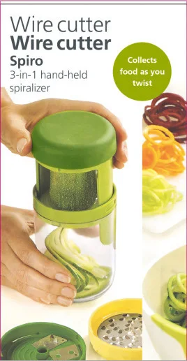 Three-in-one Funnel Rotating Cup Manual Cucumber Potato Vegetable Rotary Shredder