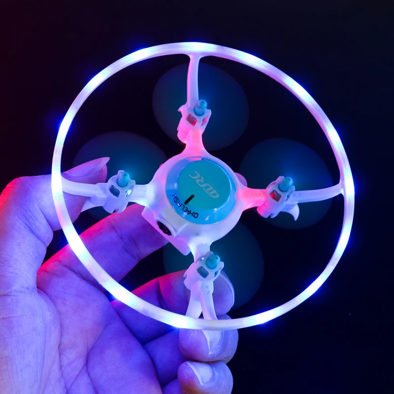 Crash proof one key take off landing spin flips RC flying quadcopter LED light mini drone for beginner kid