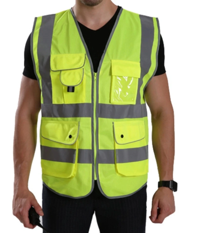 Safety Vest Garment 100% Polyester Reflective Vest Custom Printed Logo