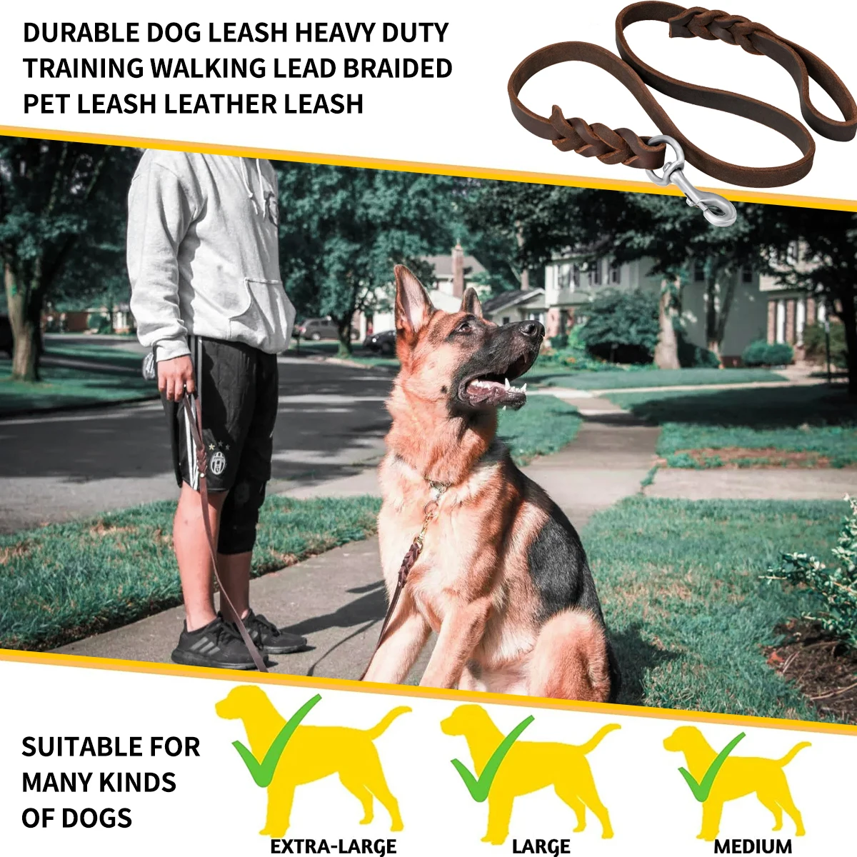 Pet Accessories Leather Dog Leash Factory Price Wholesale Leather Dog Leash