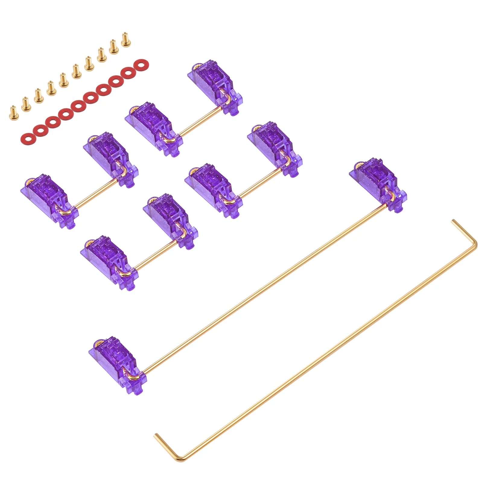 DUROCK V2 Stabilizers Screw in PCB Mount Stabilizers V2.5 Game Boy Purple Stabilisers with 3U 2U 6.25U 7U Gold Plated Wires Stab