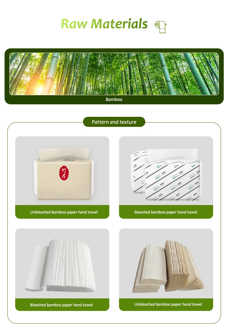 Factory Sale Various Multifold Bamboo Kitchen Tissue Paper Hand Towel