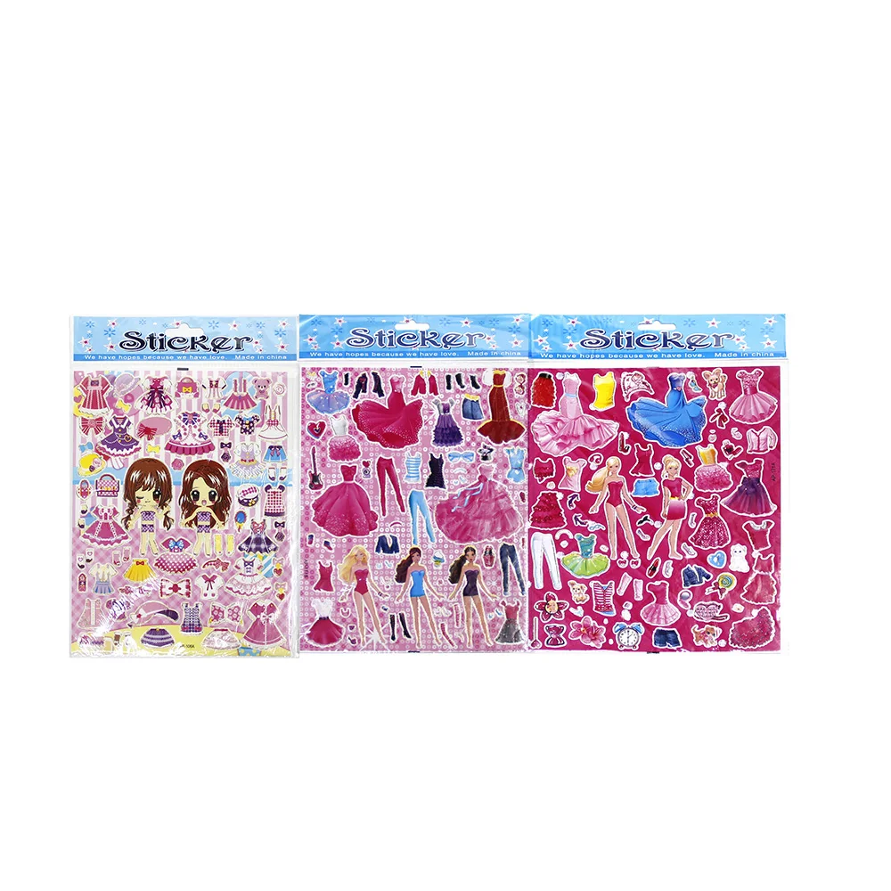 Wholesale Low Price Kawaii Girl Cute Stickers Custom Kids Diy Cartoon Princess Set With Stickers Dress Up