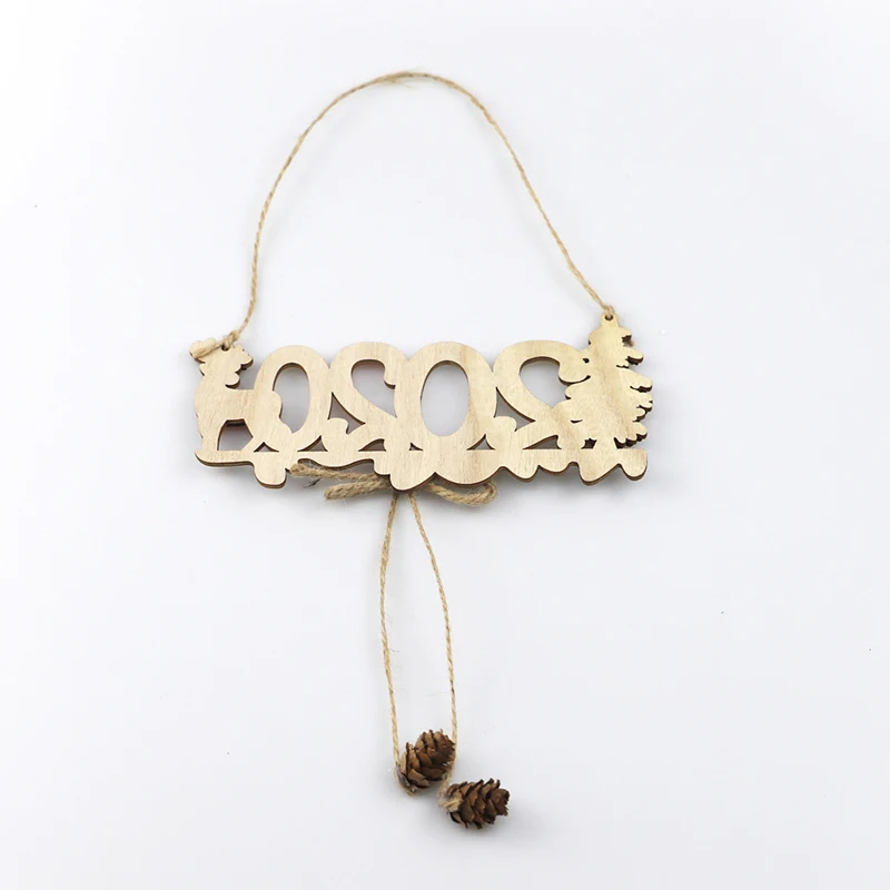 
New 2020 letter hemp rope wooden pendant Creative Christmas tree decorations 