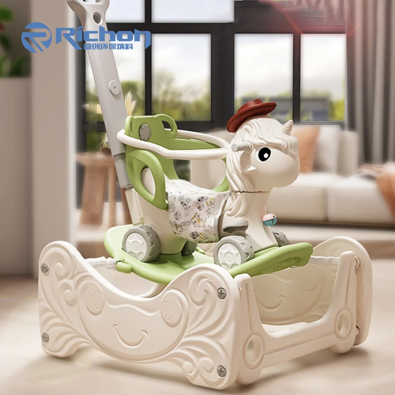 Indoor Plastic Rocking Horse Safe And Stable Baby Riding Toy 1-4 Year Old Animal Rocker