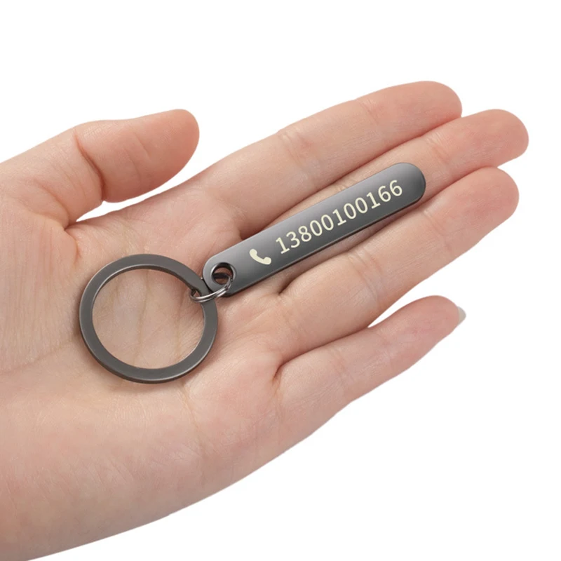 Hot Sale laser custom  car ID License plate number Dog ID tag  bag tag notebook tag metal Key Rings  company promotional gifts