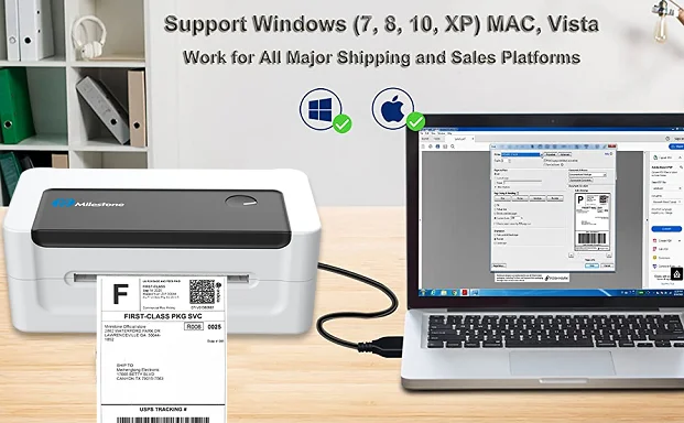Milestone 150mm/s FBA Waybill Printer EM/ODM 4 Inch Shipping Label Thermal Printer 4x6 Label Printer