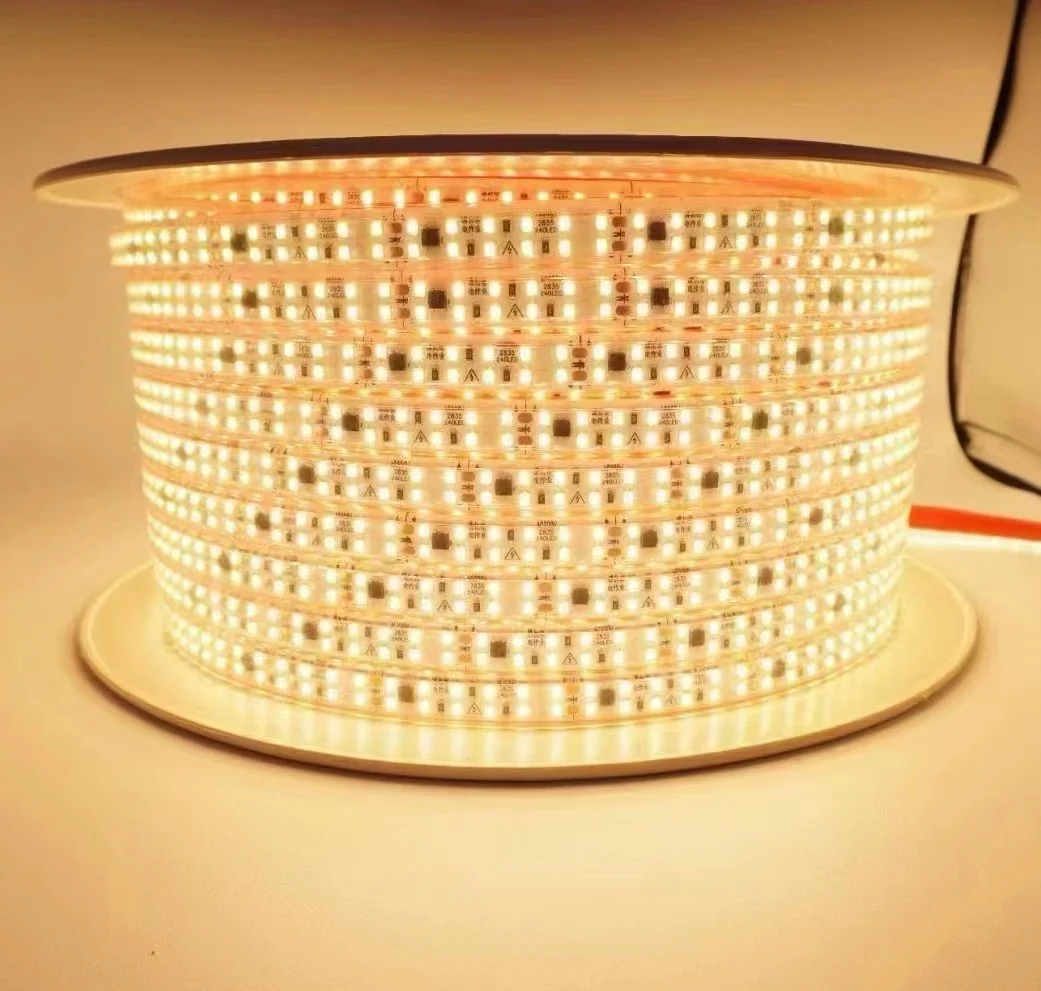 AC Led Strip Light 220V Lamp 2835 240 LEDs/M 5cm per cut IP67 Waterproof Outdoor flexible Led Strip Lights  Diode Tape Adhesive