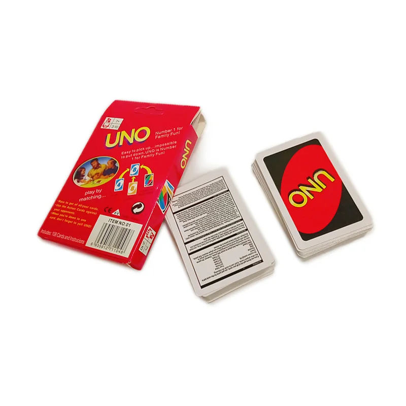 Custom Printing Fun Party Children And Adults Poker Board Game Unos Flip Card Game