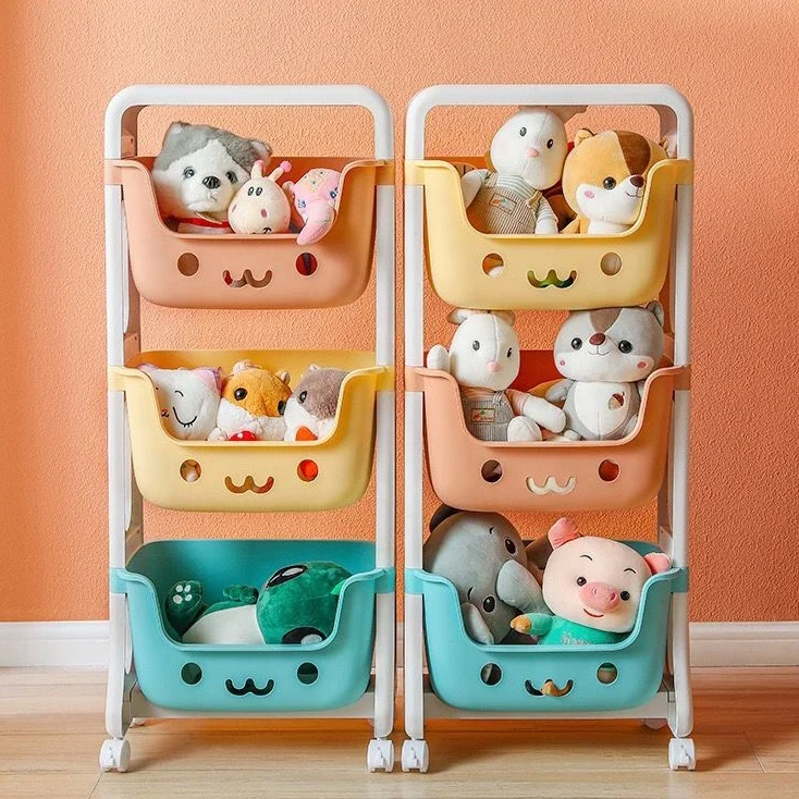 Multifunctional Colorful Plastic Children Toy Storage Basket