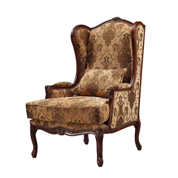 Custom Fabric Leisure Chair Luxury Accent Wood Frame Luxury Living Room Chairs Royal Chairs For Living Room Furniture