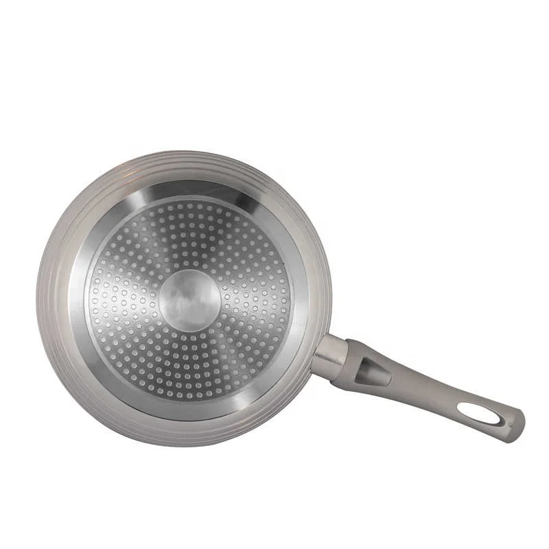 High Quality Low Price Forged Aluminum Marble Coating  Non-stick  Fry Pan with colored bakelite handle soft touch