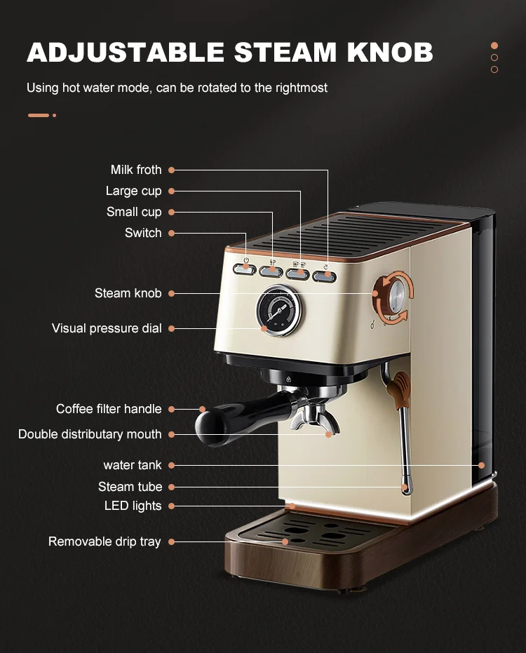 Classic Italian Coffee Machine Espresso Coffee 2 In 1 Espresso And Drip Capsule Fully Automatic Cafetera Espresso Maker