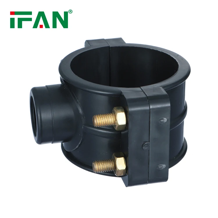 Фан бесплатный образец HDPE седло зажим черный PP PN16 фитинг трубы