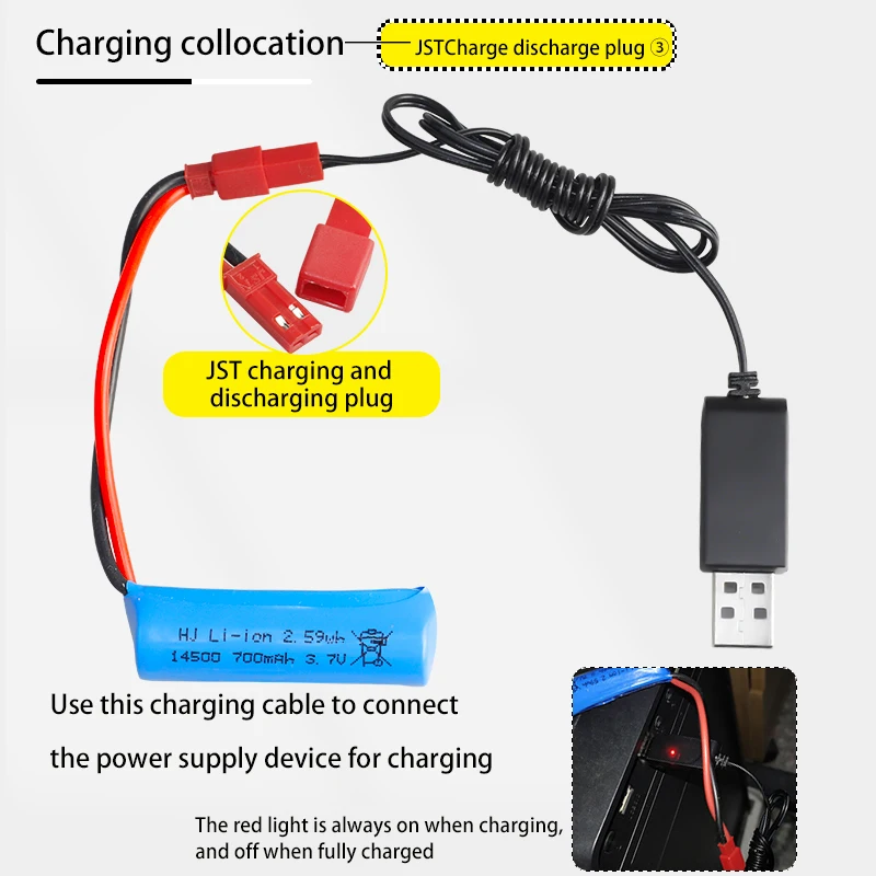 Factory 14500 700mAh cylindrical helicopter 3.7v remote control rechargeable electric car lithium battery