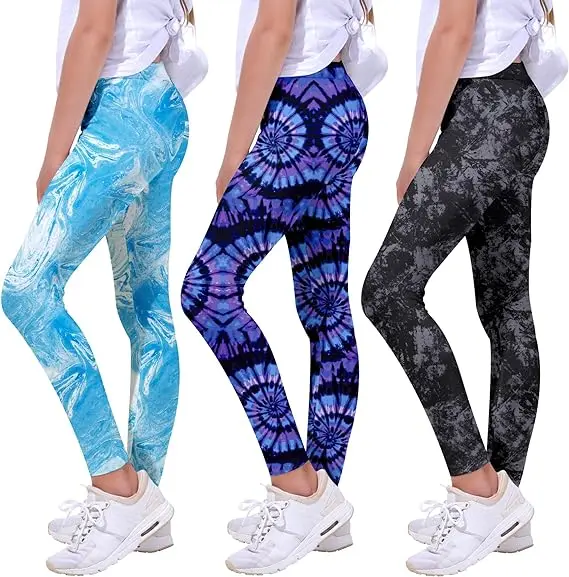 ODM Workout Fitness Gym Wear 95% Polyester 5% Spandex Girls Printed Leggings