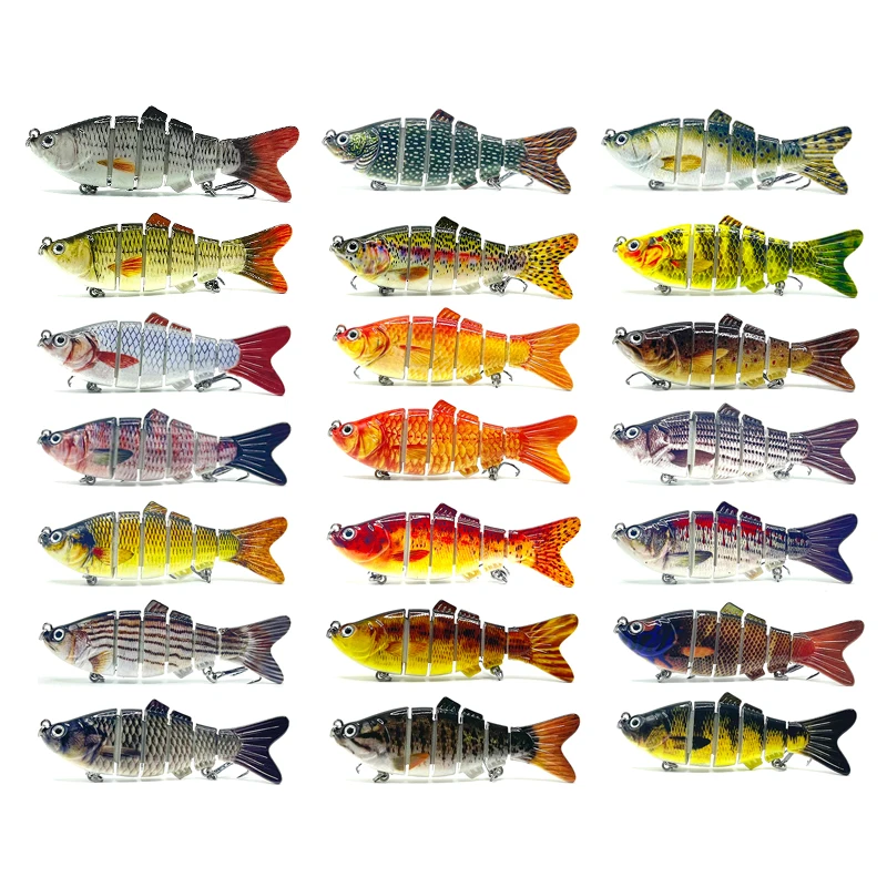 Multi-Jointed Plastic Hard Lure Top Water Lifelike Swim Baits for Freshwater and Saltwater Fishing Lake River Position