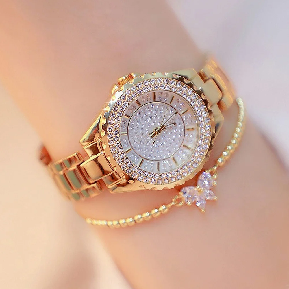 Luxury Bling Five-pointed Star Watch Bracelet Design Women Waist Belt Crystal Quartz Watches