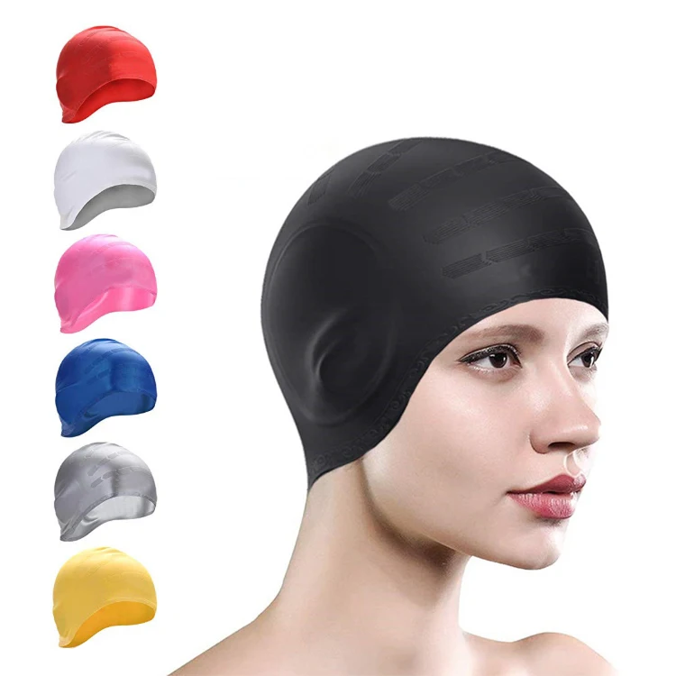  По индивидуальному заказу мультфильм Swimcap печать логотип бренда силиконовая шапочка для