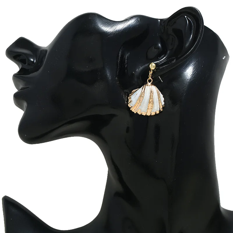 aretes conchas rectangle vintage 14k pearl flower natural small stud avalon round gold turtle white sea cowrie shell earrings