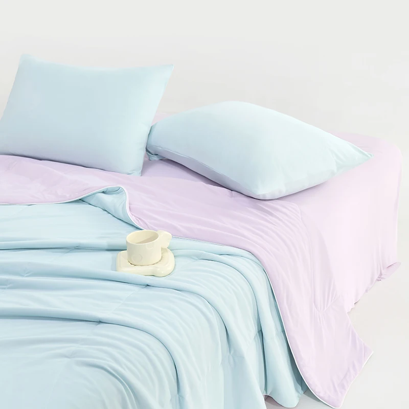 Sndon Class A Ice Cream Cool Feeling Silk Summer Quilt Summer Air Conditioning Quilt Solid Color Ice Silk Thin Quilt