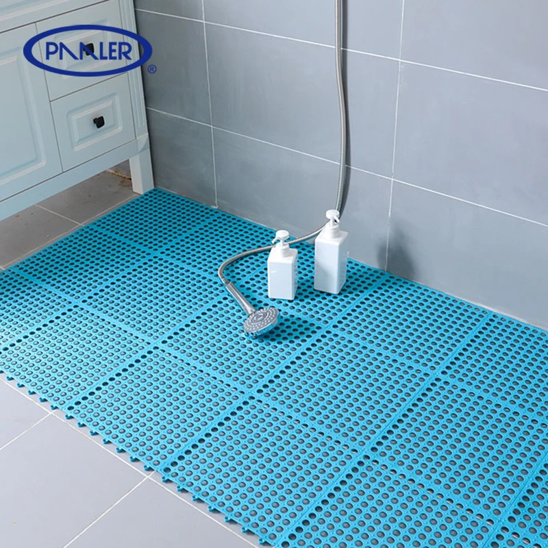 Anti-slip Modular Hydrophobic Swimming Pool Bathroom Non Slip TPE Interlocking Flooring Tiles Floor Matting With cheap price