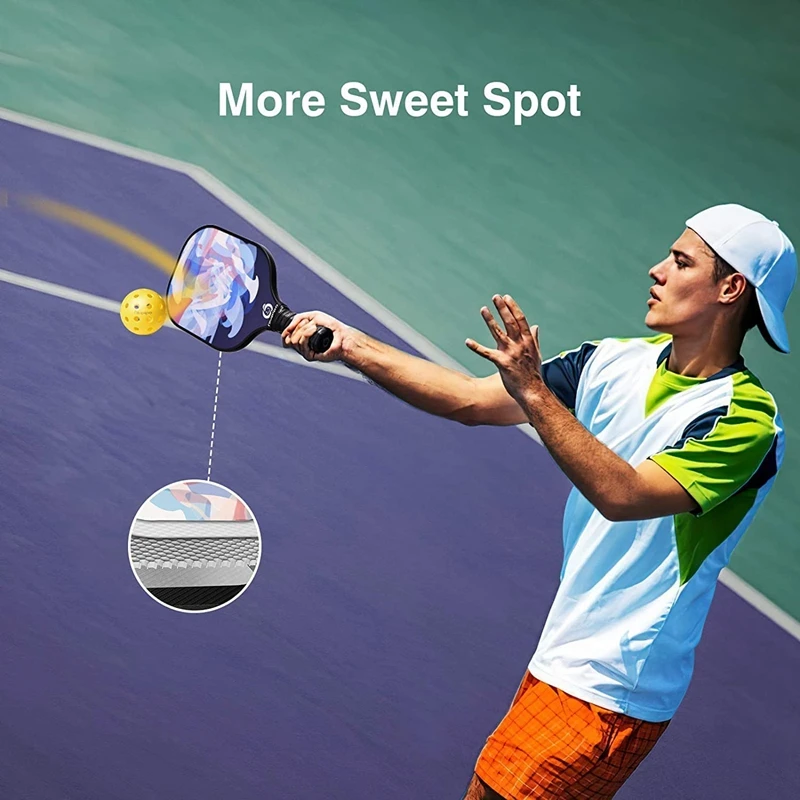 Pickleball Paddles Set of 2 - Graphite Surface with High Grit & Spin, USAPA Approved Lightweight Polymer Honeycomb