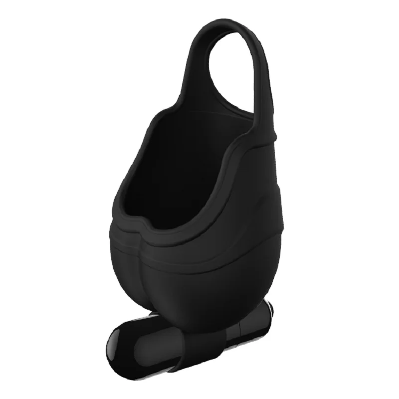 Hot selling testicle scrotum massager 1 speed silicone bdsm bondage fetish ball stretcher vibrator sex toys for male