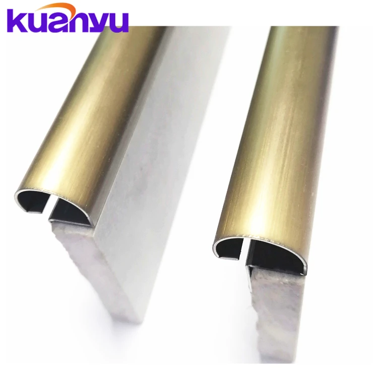 home decoration stainless steel rose gold metal profile tile edge flooring ceramic carpet tile trim stainless