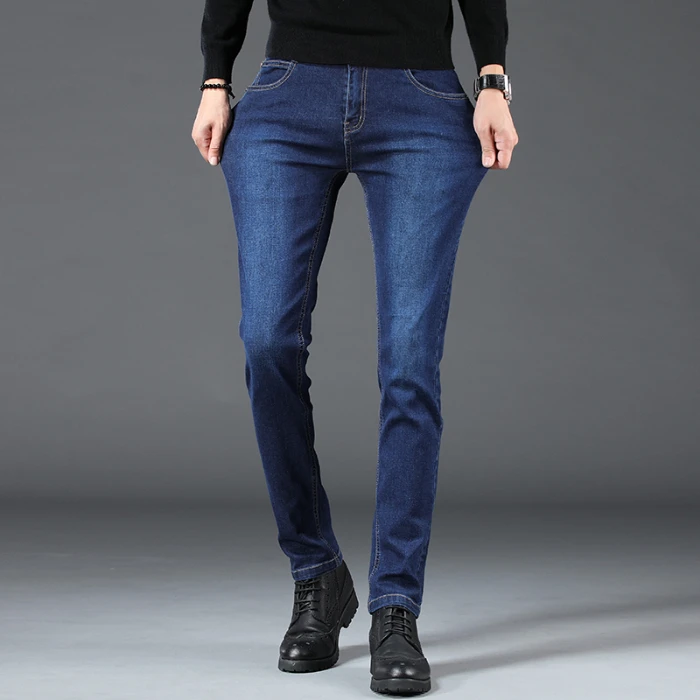 
2020 Autumn And Winter New Mens Denim Trousers Slim Wild Elastic Straight Casual Men Jeans 