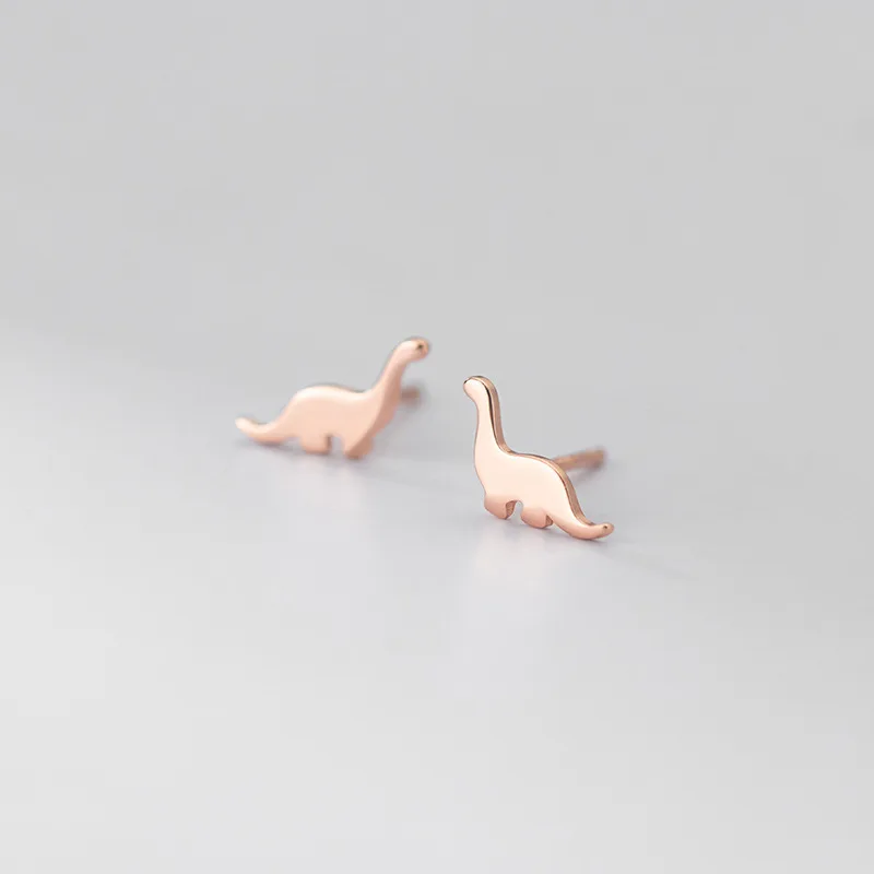 New Cute Design S925 Sterling Silver Dinosaur Stud Earrings For Women G1752