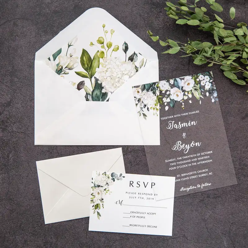 Custom New Styles Luxury Wedding Card Acrylic Invitations Acrylic Wedding Invitations