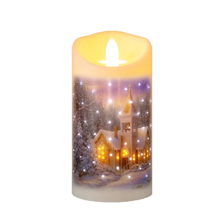 Electronic Candle with timer Christmas Decoration Flameless Plastic Fiber Optic LED Candle