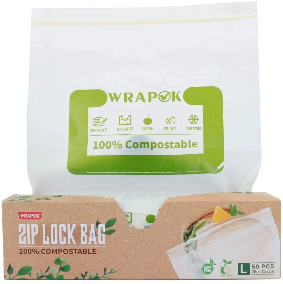 High-end 100% Nature Compostable Plastic Eco Friendly Bolsas Food Biodegradable Ziplock Bag