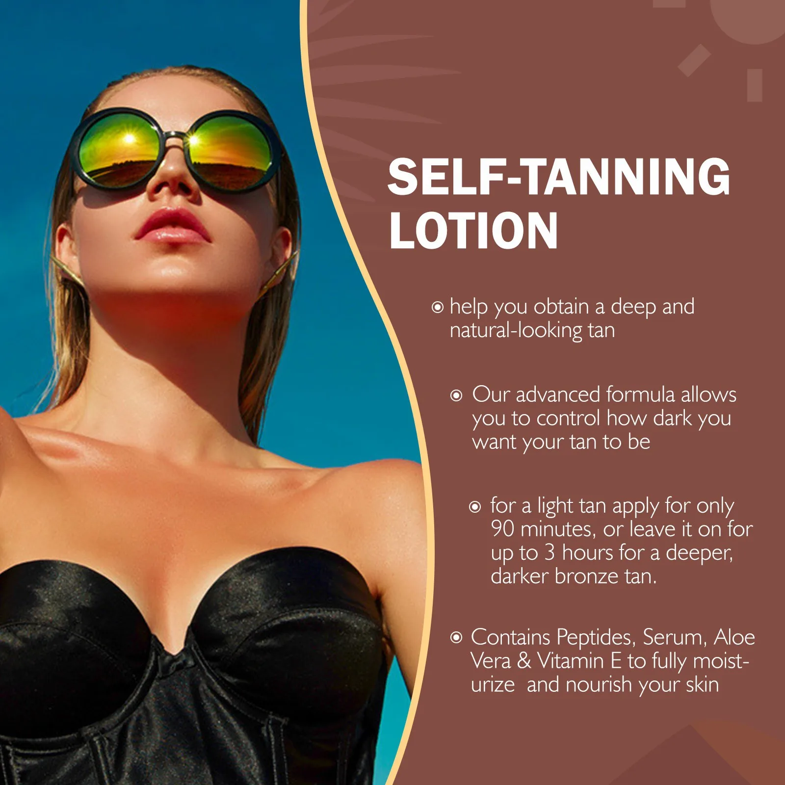 Deep Self Sun Tanning Foam Self Tanner Dark Ingredients 100ML Spray Tan Tanning Lotion